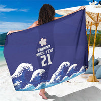 Japan Pacific Rugby Custom Sarong Go Sakura Japanese Wave Pattern