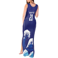 Japan Pacific Rugby Custom Tank Maxi Dress Go Sakura Japanese Wave Pattern LT9 - Polynesian Pride