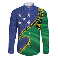 Solomon Islands Independence Day 1978 Personalised Family Matching Short Sleeve Bodycon Dress and Hawaiian Shirt Polynesian Pattern with Flag Style