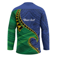 Solomon Islands Independence Day 1978 Personalised Hockey Jersey Polynesian Pattern with Flag Style - Polynesian Pride