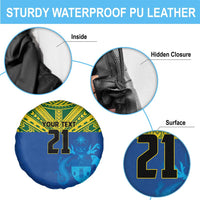 Solomon Islands Rugby Custom Spare Tire Cover Simple Coat of arm Polynesian Pattern