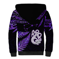 New Zealand Sherpa Hoodie Matariki NZ Manaia with Paua Shell - Purple LT9 - Polynesian Pride