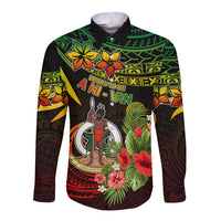 Vanuatu Islands Long Sleeve Button Shirt Proud To Be A Ni-Van LT9 Unisex Reggae - Polynesian Pride