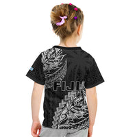 Fiji Rugby Kid T Shirt Kaiviti Fijian Tribal World Cup Black LT9 - Polynesian Pride