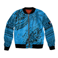 Fiji Rugby Bomber Jacket Kaiviti Fijian Tribal World Cup Blue No1 LT9 Unisex Blue - Polynesian Pride
