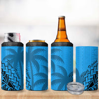 Blue Fiji Rugby 4 in 1 Can Cooler Tumbler Kaiviti Fijian Tribal World Cup LT9 - Polynesian Pride