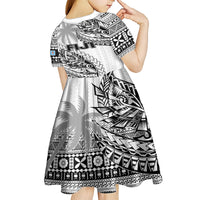 Fiji Rugby Kid Short Sleeve Dress Kaiviti Fijian Tribal World Cup White LT9 - Polynesian Pride