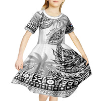 Fiji Rugby Kid Short Sleeve Dress Kaiviti Fijian Tribal World Cup White LT9 - Polynesian Pride