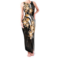 Plumeria Tribal Tattoo Family Matching Tank Maxi Dress and Hawaiian Shirt Gold Polynesian Pattern LT9 Mom's Dress Gold - Polynesian Pride