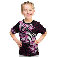 Plumeria Tribal Tattoo Kid T Shirt Pink Polynesian Pattern