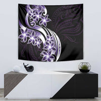 Plumeria Tribal Tattoo Tapestry Purple Polynesian Pattern