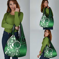 Cook Islands Tattoo Grocery Bag Plumeria Polynesian Pattern