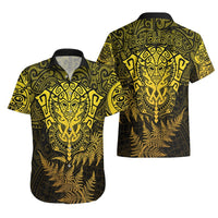 New Zealand Rugby Hawaiian Shirt Silver Fern All Black Mix Ta Moko Gold Style LT9 - Polynesian Pride