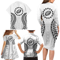 World Rugby Cook Islands Family Matching Long Sleeve Bodycon Dress and Hawaiian Shirt Kukis Make History LT9 - Polynesian Pride