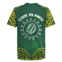 World Rugby Cook Islands Rugby Jersey Green Polynesian Tribal Pattern - Polynesian Pride