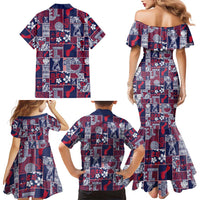 Guam Felis Pasgua Family Matching Mermaid Dress and Hawaiian Shirt Pacific Patchwork Xmas Vibes - Polynesian Pride