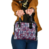 Guam Felis Pasgua Shoulder Handbag Pacific Patchwork Xmas Vibes - Polynesian Pride