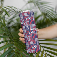 Guam Felis Pasgua Skinny Tumbler Pacific Patchwork Xmas Vibes - Polynesian Pride