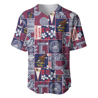 Manuia le Kerisimasi American Samoa Baseball Jersey Pacific Patchwork Xmas Vibes - Polynesian Pride