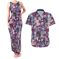 Manuia le Kerisimasi American Samoa Couples Matching Tank Maxi Dress and Hawaiian Shirt Pacific Patchwork Xmas Vibes - Polynesian Pride