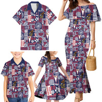 Manuia le Kerisimasi American Samoa Family Matching Mermaid Dress and Hawaiian Shirt Pacific Patchwork Xmas Vibes - Polynesian Pride