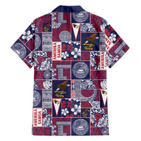 Manuia le Kerisimasi American Samoa Family Matching Off Shoulder Short Dress and Hawaiian Shirt Pacific Patchwork Xmas Vibes - Polynesian Pride