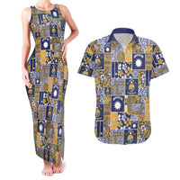 Ekamawir omo Nauru Couples Matching Tank Maxi Dress and Hawaiian Shirt Pacific Patchwork Xmas Vibes - Polynesian Pride