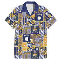 Ekamawir omo Nauru Family Matching Long Sleeve Bodycon Dress and Hawaiian Shirt Pacific Patchwork Xmas Vibes - Polynesian Pride