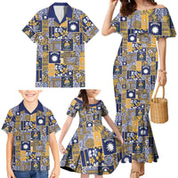 Ekamawir omo Nauru Family Matching Mermaid Dress and Hawaiian Shirt Pacific Patchwork Xmas Vibes - Polynesian Pride