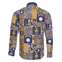 Ekamawir omo Nauru Family Matching Off Shoulder Maxi Dress and Hawaiian Shirt Pacific Patchwork Xmas Vibes - Polynesian Pride