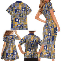 Ekamawir omo Nauru Family Matching Short Sleeve Bodycon Dress and Hawaiian Shirt Pacific Patchwork Xmas Vibes - Polynesian Pride