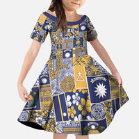 Ekamawir omo Nauru Family Matching Summer Maxi Dress and Hawaiian Shirt Pacific Patchwork Xmas Vibes - Polynesian Pride