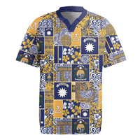 Ekamawir omo Nauru Rugby Jersey Pacific Patchwork Xmas Vibes - Polynesian Pride