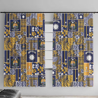 Ekamawir omo Nauru Window Curtain Pacific Patchwork Xmas Vibes - Polynesian Pride
