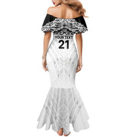 New Zealand Koru Fern Custom Family Matching Mermaid Dress and Hawaiian Shirt Simple Taniko Motif LT9 - Polynesian Pride