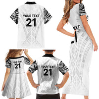 New Zealand Koru Fern Custom Family Matching Short Sleeve Bodycon Dress and Hawaiian Shirt Simple Taniko Motif LT9 - Polynesian Pride