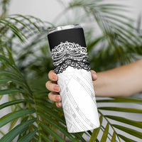 New Zealand Koru Fern Custom Skinny Tumbler Simple Taniko Motif LT9 - Polynesian Pride