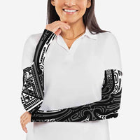 New Zealand Maori Taniko Arm Sleeves Black Kowhaiwhai Puhoro - Polynesian Pride