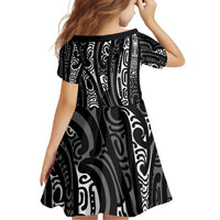 New Zealand Maori Taniko Family Matching Tank Maxi Dress and Hawaiian Shirt Black Kowhaiwhai Puhoro LT9 - Polynesian Pride