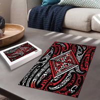 New Zealand Maori Taniko Puzzle Red Kowhaiwhai Puhoro - Polynesian Pride
