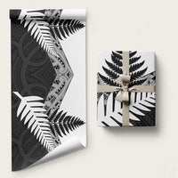 New Zealand Silver Fern Wrapping Paper Maori Koru Mixed Taniko Pattern - Polynesian Pride