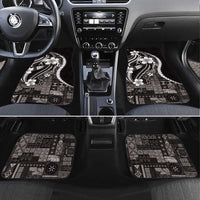 Samoa Siapo Tribal Pattern Car Mats Black Polynesian Plumeria Tapa Motif