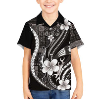Samoa Siapo Tribal Pattern Family Matching Mermaid Dress and Hawaiian Shirt Black Polynesian Plumeria Tapa Motif LT9 Son's Shirt Black - Polynesian Pride