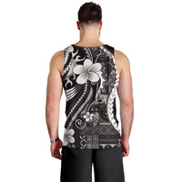 Samoa Siapo Tribal Pattern Men Tank Top Black Polynesian Plumeria Tapa Motif