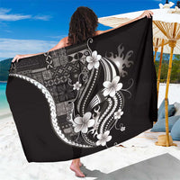 Samoa Siapo Tribal Pattern Sarong Black Polynesian Plumeria Tapa Motif