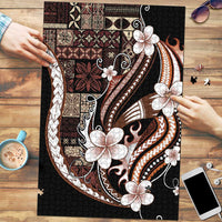 Samoa Siapo Tribal Pattern Puzzle Brown Polynesian Plumeria Tapa Motif