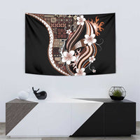 Samoa Siapo Tribal Pattern Tapestry Brown Polynesian Plumeria Tapa Motif