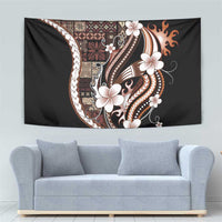 Samoa Siapo Tribal Pattern Tapestry Brown Polynesian Plumeria Tapa Motif