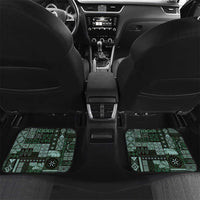 Samoa Siapo Tribal Pattern Car Mats Forest Green Polynesian Plumeria Tapa Motif