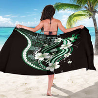Samoa Siapo Tribal Pattern Sarong Forest Green Polynesian Plumeria Tapa Motif